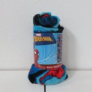(#123) Marvel Spider-Man Silk Touch Blanket - Red and Blue 40" x 50" inches